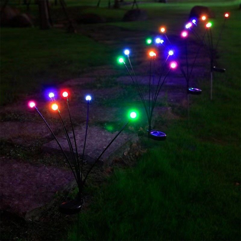 Zonne-aangedreven vuurvliegtuin decoratief licht waterdicht voor buitenpaden 8 koppen