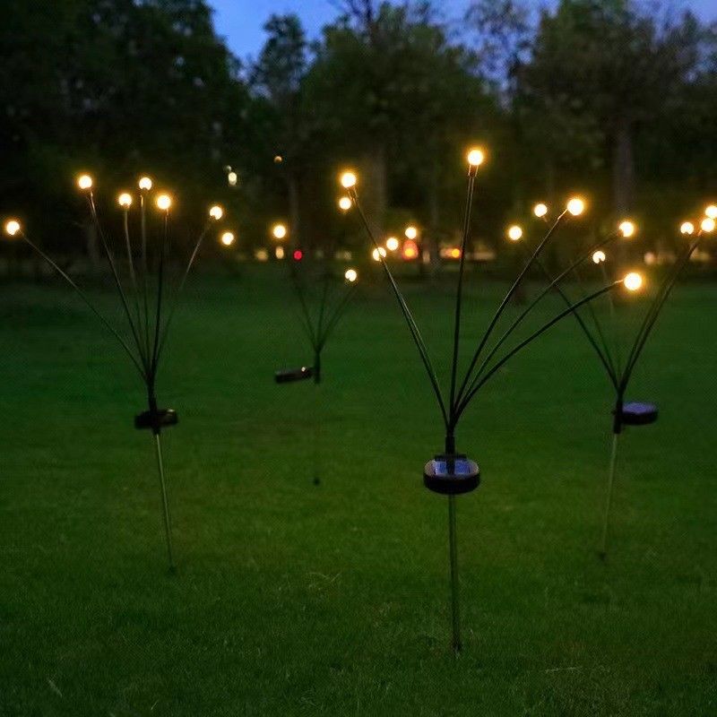Zonne-aangedreven vuurvliegtuin decoratief licht waterdicht voor buitenpaden 8 koppen