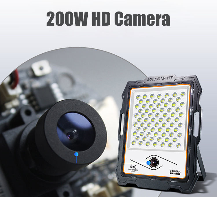 120° straalhoek 100 200 300 400watt zonnelicht met cctv camera aluminium led vloedlampen