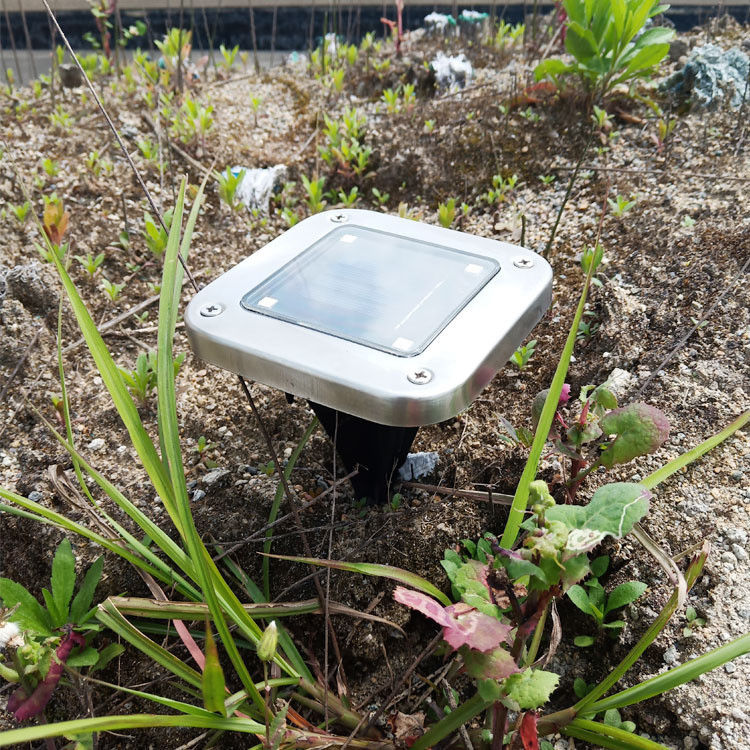 1- Aluminium Buiten Solar Powered Light voor Lawn Garden Begraven Pad in Vierkant