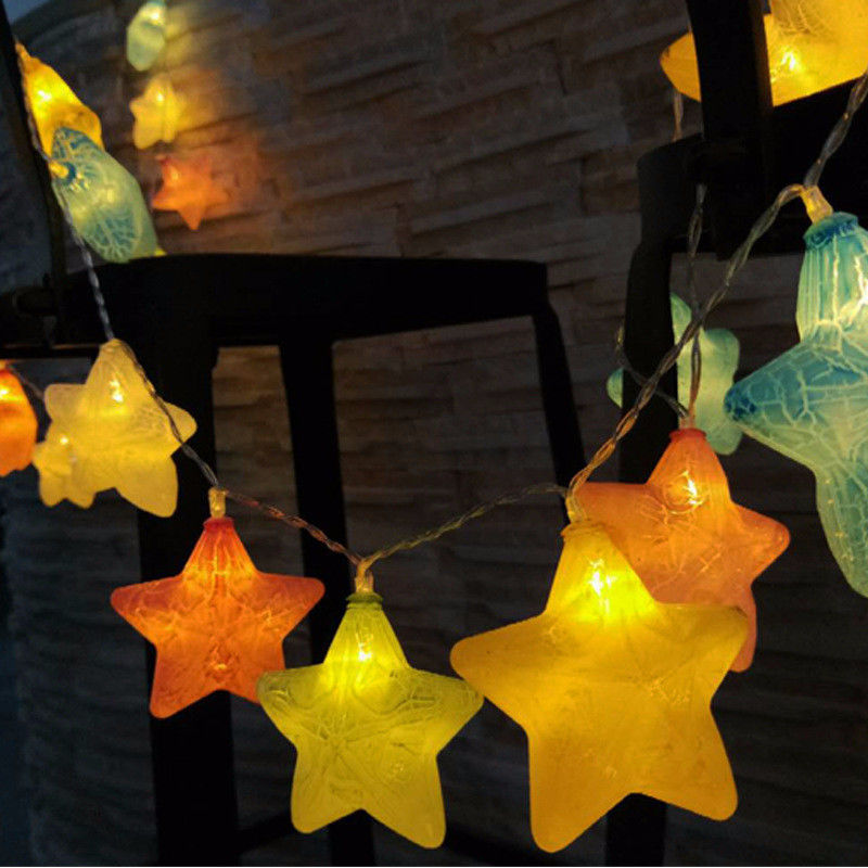 10 LED's Crack Star Fairy String Lampen voor Kerstfeest Huwelijk Vakantie Decoratie