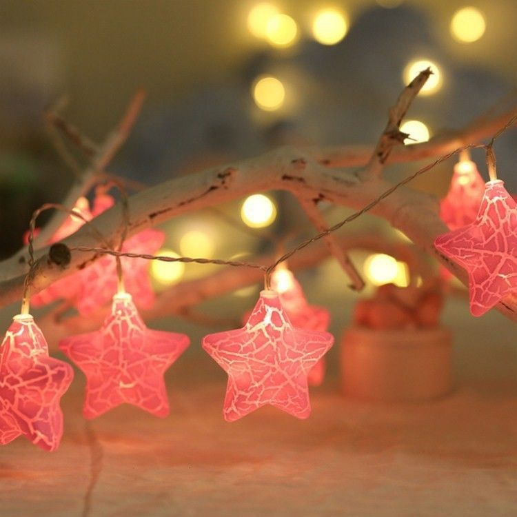 10 LED's Crack Star Fairy String Lampen voor Kerstfeest Huwelijk Vakantie Decoratie
