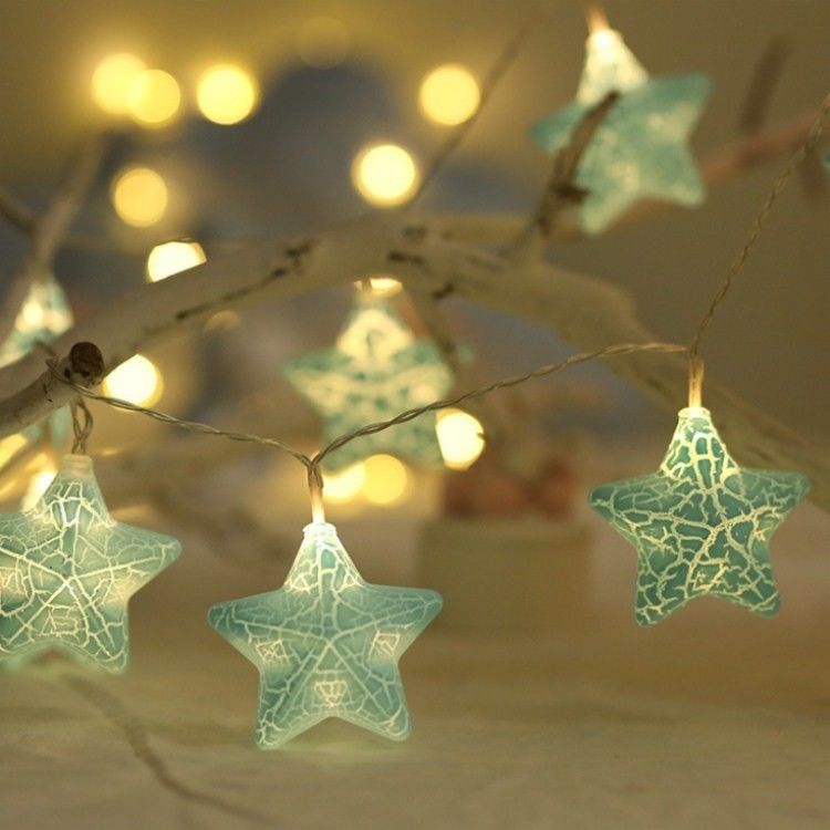 10 LED's Crack Star Fairy String Lampen voor Kerstfeest Huwelijk Vakantie Decoratie