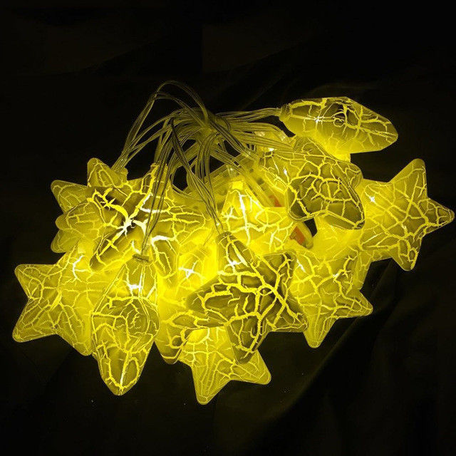 10 LED's Crack Star Fairy String Lampen voor Kerstfeest Huwelijk Vakantie Decoratie