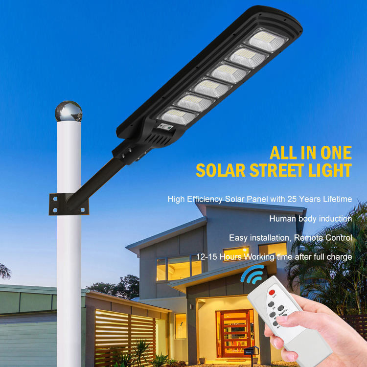 Batterij 3.2V/16000MAH 100lm/w 100w 200w 300w Solar Street Light met afstandsbediening