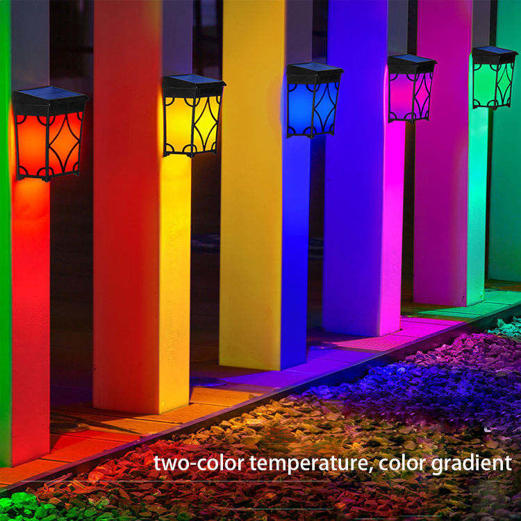 RGB zonneheining lichten gekleurde waterdichte buiten zonnewandlantaarn voor buiten IP65 40000 uur