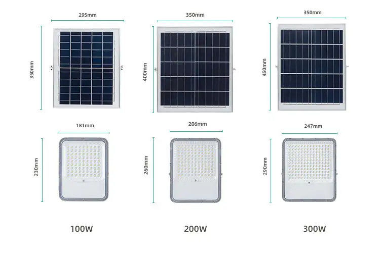 100w 200w 300w Led Solar Street Light Flood Lamp voor stabiele en consistente verlichting