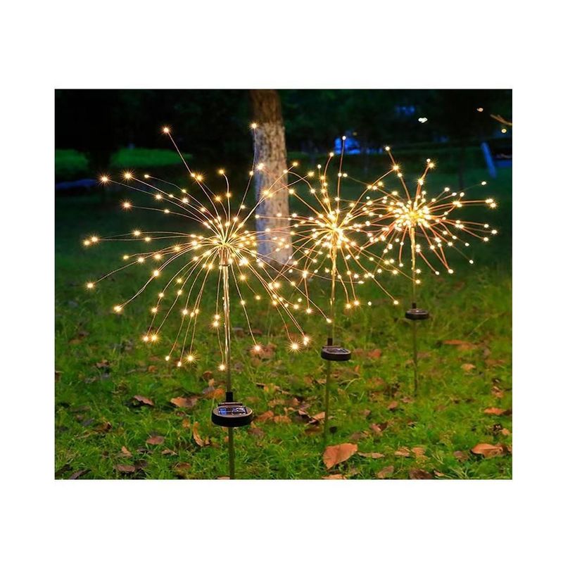 LED zonnevuurwerk licht voor gazon tuin patio kerstfeest decoratie op locatie meting