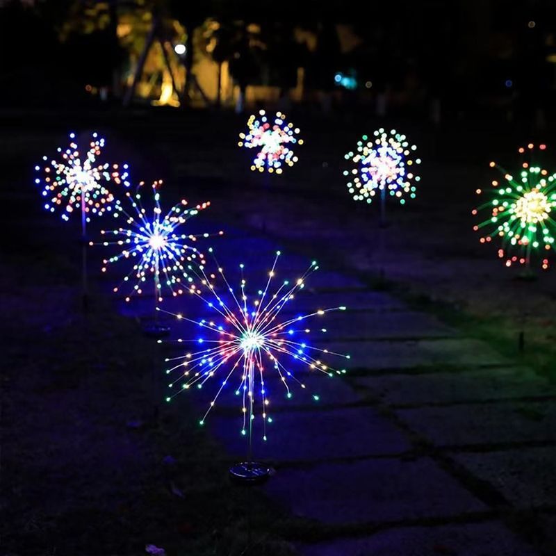 LED zonnevuurwerk licht voor gazon tuin patio kerstfeest decoratie op locatie meting