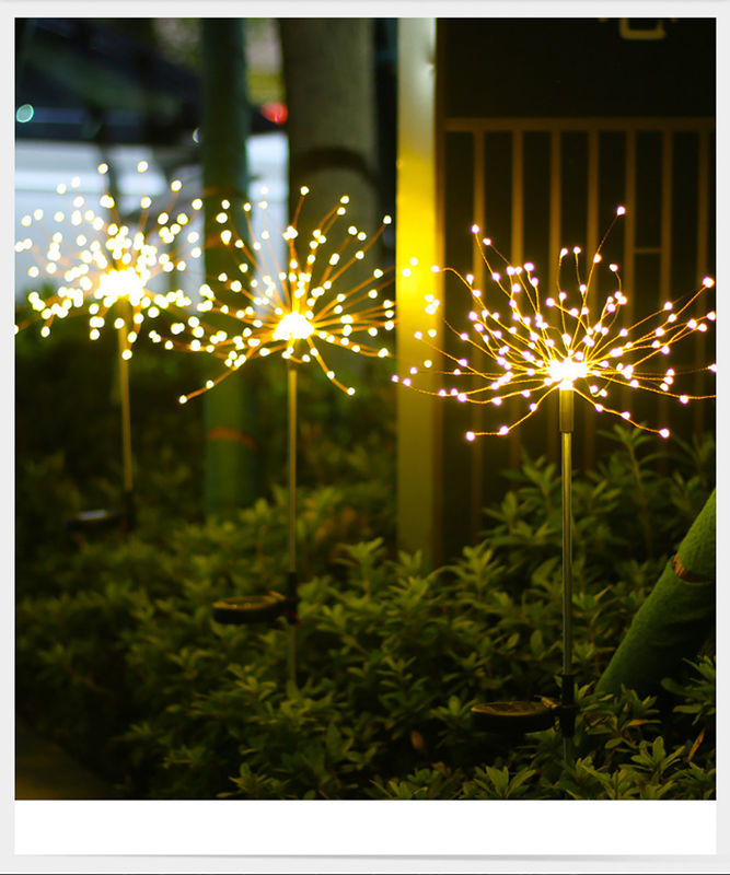 LED zonnevuurwerk licht voor gazon tuin patio kerstfeest decoratie op locatie meting