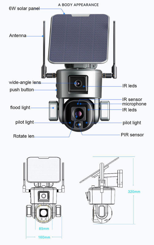 Waterdicht 1080p 2 Way Audio Wifi 4g Zonnepaneel Batterij Power Cctv Camera voor buiten