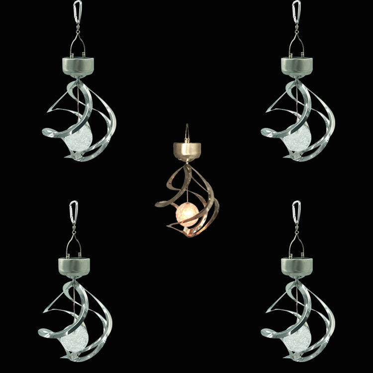 Spiraalvormige zonnewindklokken buitenverlichting waterdicht kleurenveranderend LED-lamp voor tuin