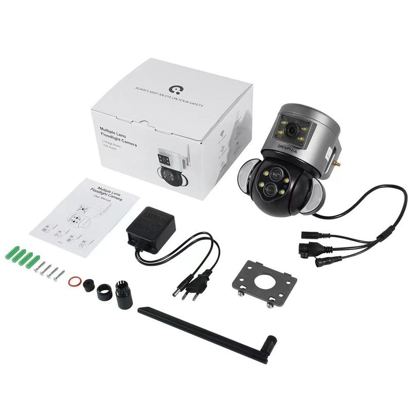 4 megapixel draadloze speed dome beveiligingscamera met meerdere objectieven en cloudopslag