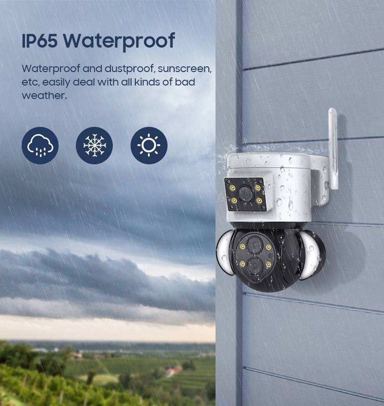 4 megapixel draadloze speed dome beveiligingscamera met meerdere objectieven en cloudopslag