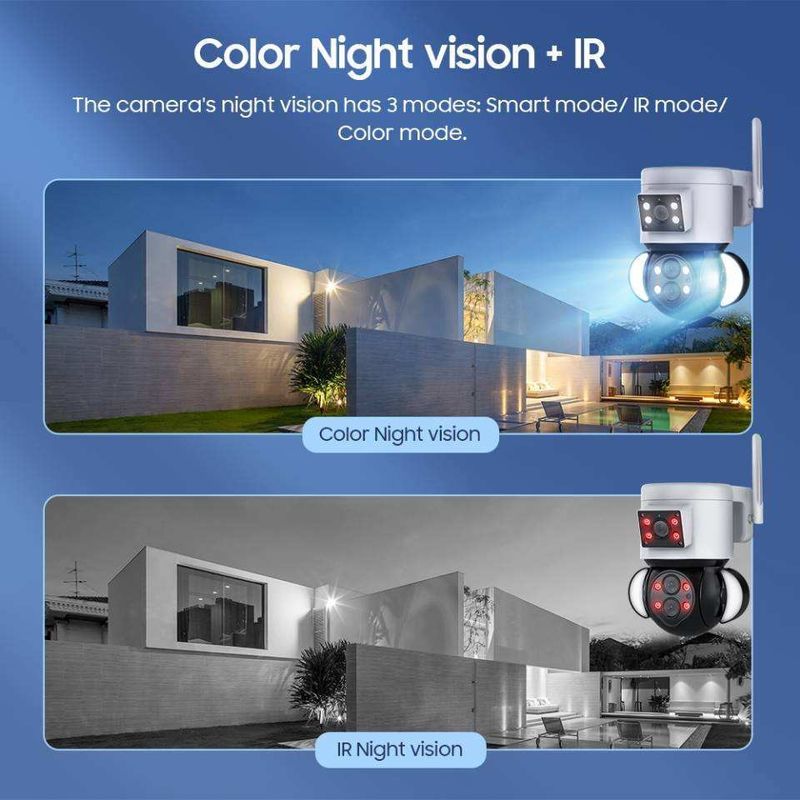 4 megapixel draadloze speed dome beveiligingscamera met meerdere objectieven en cloudopslag