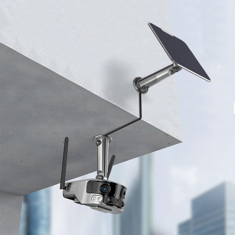 Acht miljoen horizontale articulatie buiten zonnecamera wifi dubbellens cctv camera