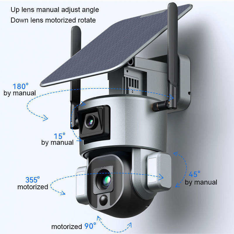 10x Zoom 4.0MP Wifi Dome CCTV Network Ipsy Zonnebatterij Backup Bewakingscamera 4g