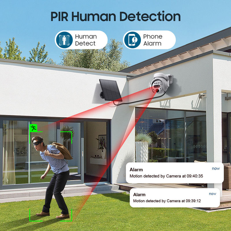 GSM 4G SIM-kaart IP66 Solar Powered Battery Security IR PIR Solar Power IP Camera