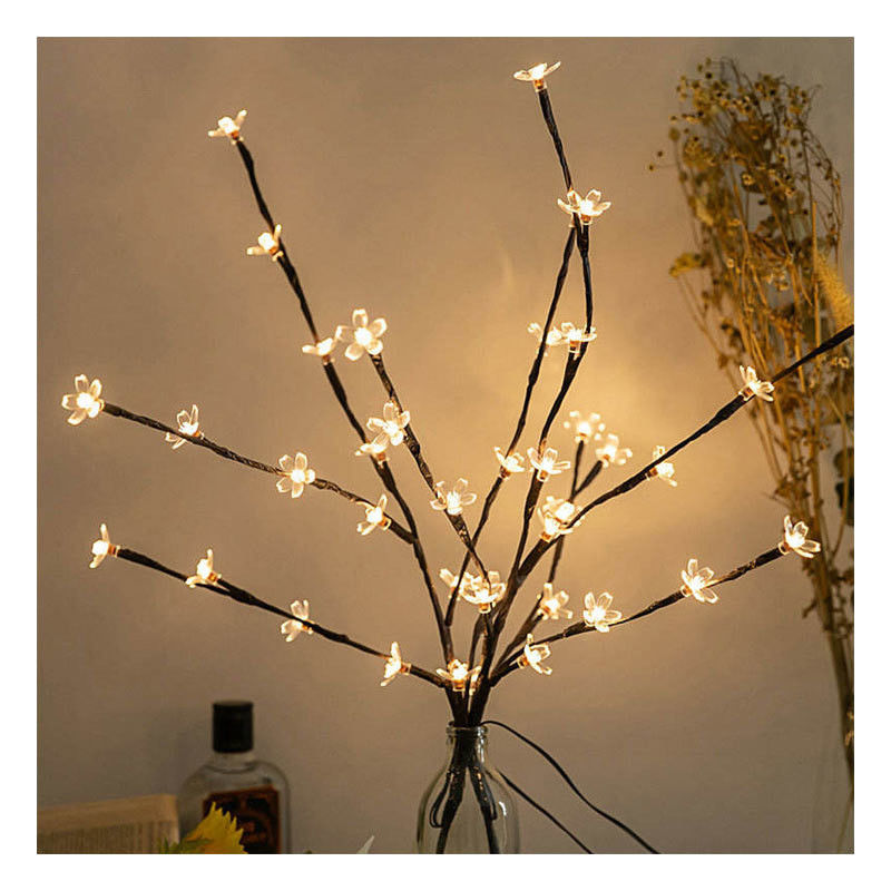 Indoor 36cm 24 Lampen Batterij Kerstster Home Decor Led Kersenbloem Tafelplank Bonsai Boom Feelicht