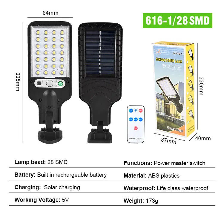 Solar Garden Light High Lumen Sensor Security Wall Street Lamp voor buitenverlichting