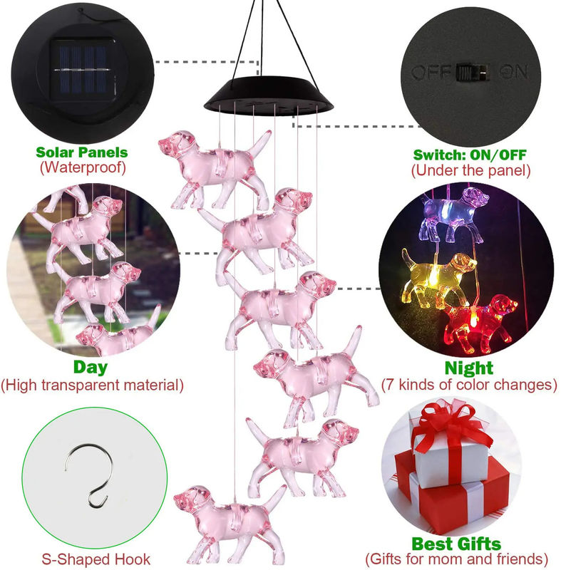 Home Decor LED Solar Wind Chimes Licht met waterdicht en kleurrijk buitenontwerp