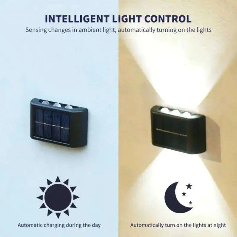Waterdicht 4Led 6Led Up And Down Solar Wall Light voor tuin binnenplaats