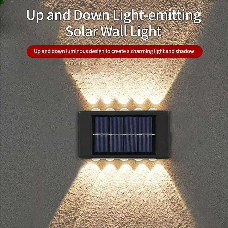 Waterdicht 4Led 6Led Up And Down Solar Wall Light voor tuin binnenplaats