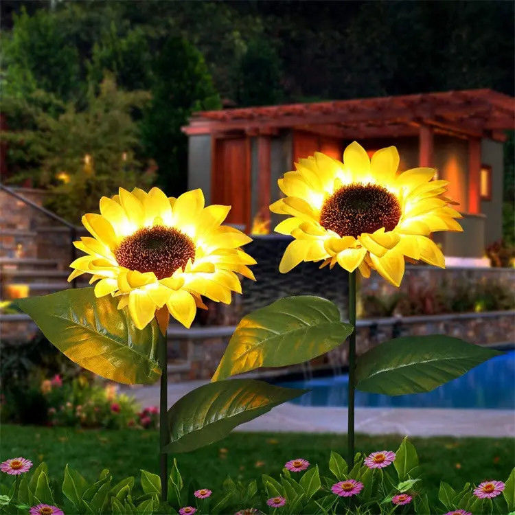 Solar Led Lamp Waterdicht Tuin Decoratieve Zonnebloem Zonnepanelen voor Achtertuin Patio Pad