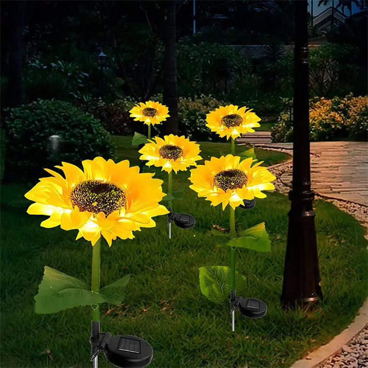 Solar Led Lamp Waterdicht Tuin Decoratieve Zonnebloem Zonnepanelen voor Achtertuin Patio Pad