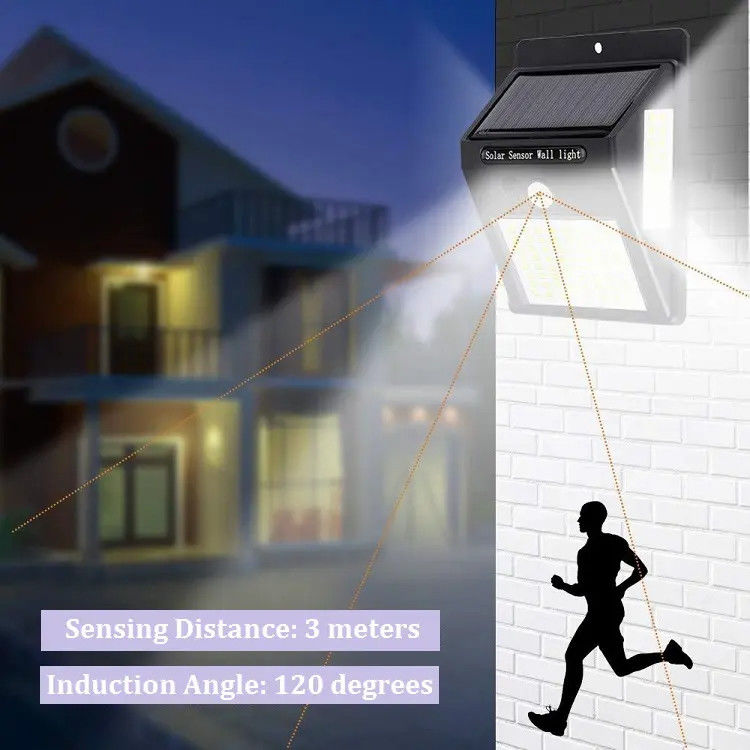 120° Straalhoek Buiten Solar Garden Lamp LED Security Night Lights Met Beweging Sensor