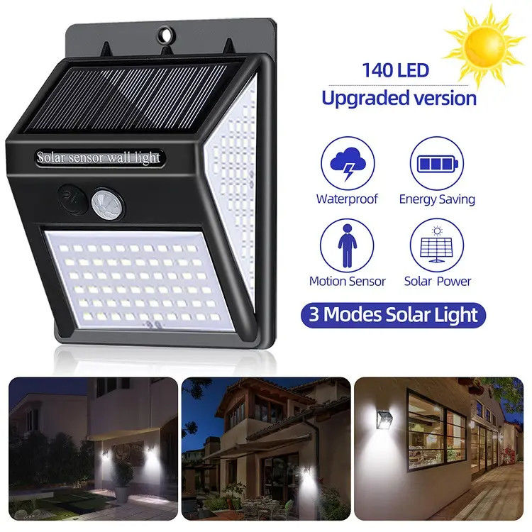 120° Straalhoek Buiten Solar Garden Lamp LED Security Night Lights Met Beweging Sensor