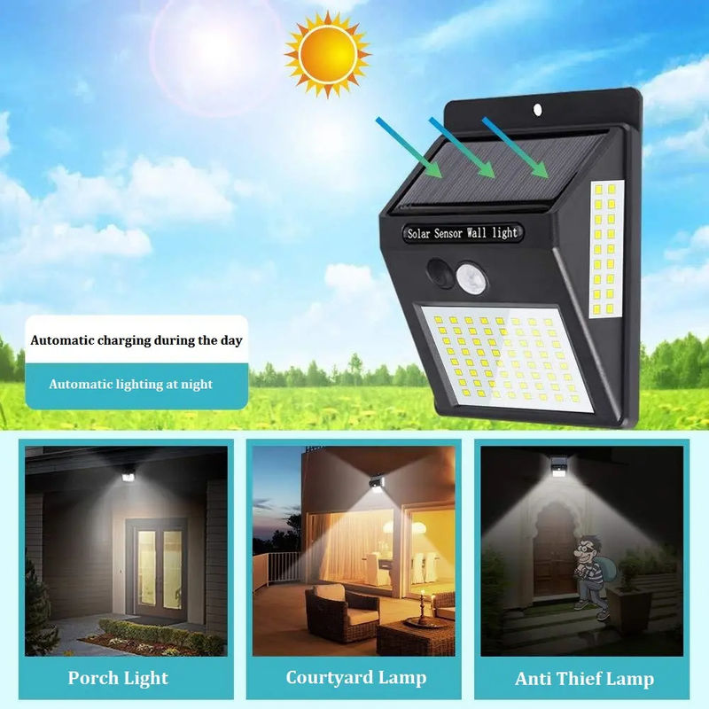 120° Straalhoek Buiten Solar Garden Lamp LED Security Night Lights Met Beweging Sensor
