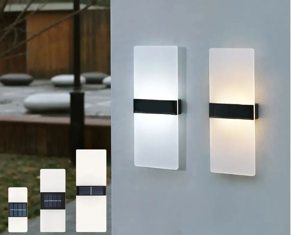 Zonne-inductie Gazon Maan Helder Vierkante Witte Platen Zonnewand Licht voor buitenmuren