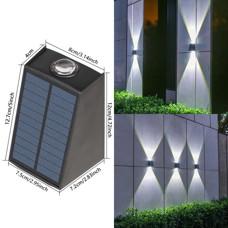 Lampgroottes 12,7*4*8*12*7,2*7,5cm Zonnewandlicht voor buiten waterdicht tuinversiering