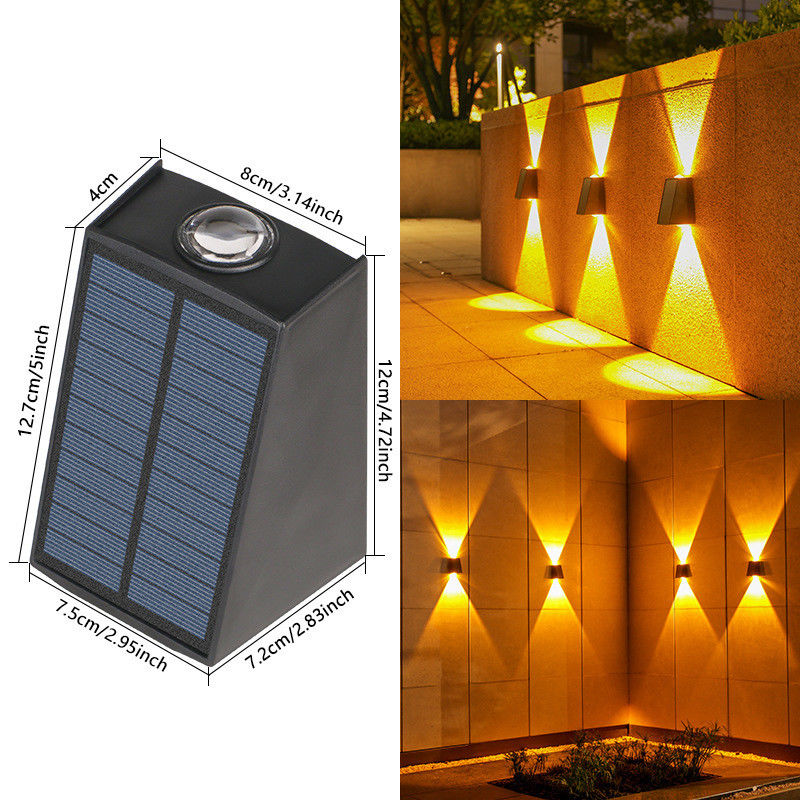Lampgroottes 12,7*4*8*12*7,2*7,5cm Zonnewandlicht voor buiten waterdicht tuinversiering