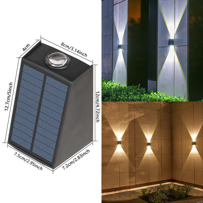 Lampgroottes 12,7*4*8*12*7,2*7,5cm Zonnewandlicht voor buiten waterdicht tuinversiering