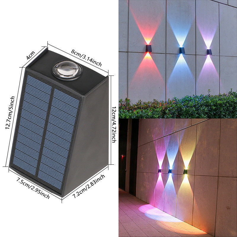 Lampgroottes 12,7*4*8*12*7,2*7,5cm Zonnewandlicht voor buiten waterdicht tuinversiering
