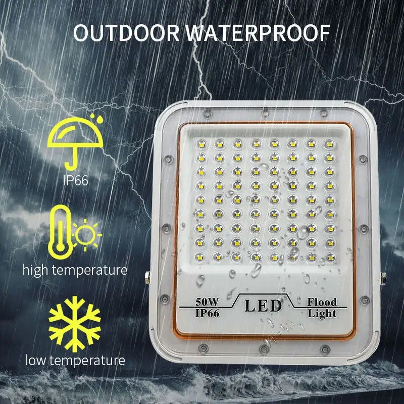 Buiten waterdicht grijs overstromingslicht 30w 50w 100w 200w Led overstromingslicht voor stadion
